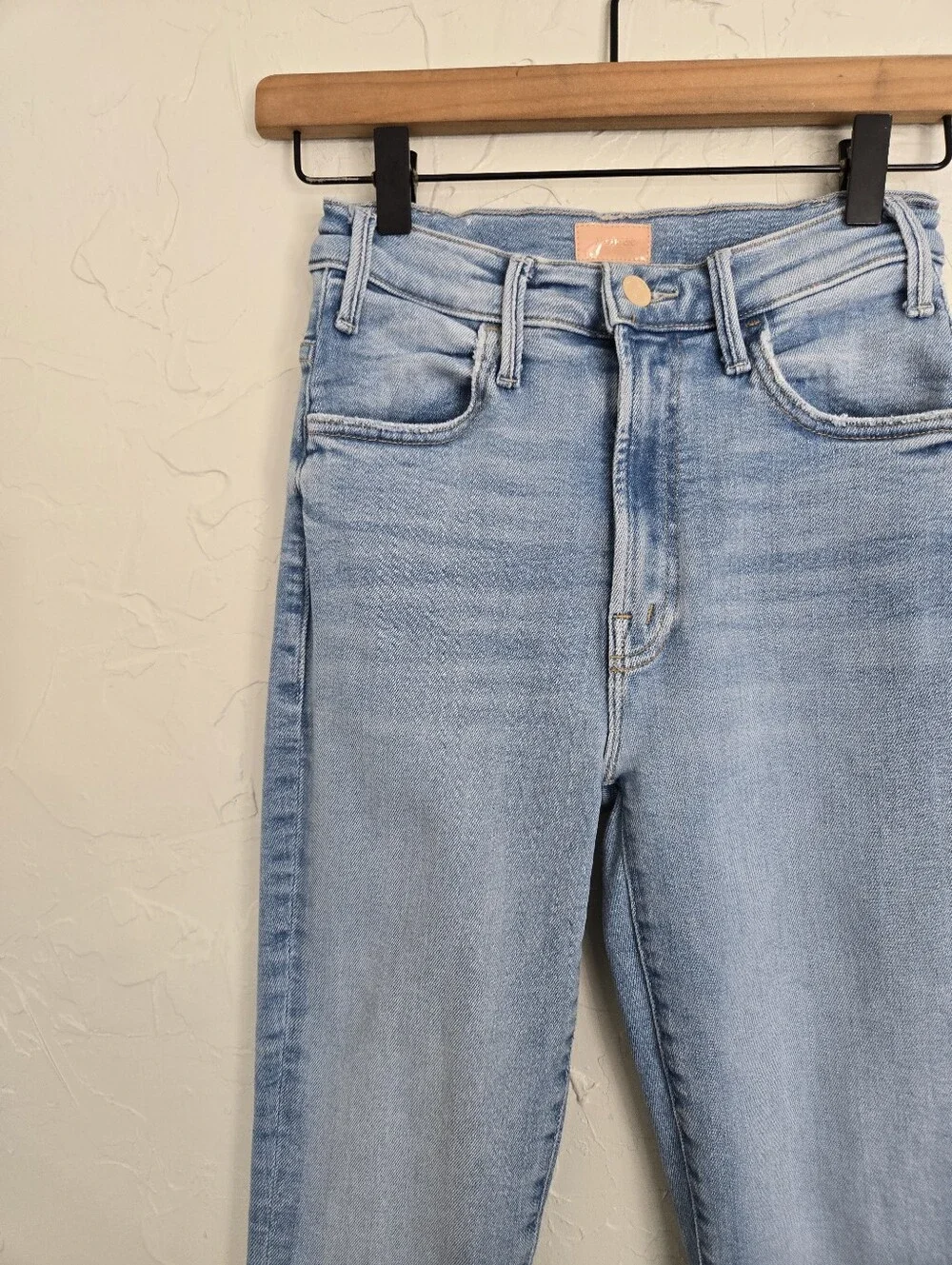 MOTHER Hustler Ankle Fray Light Wash Jeans, 24